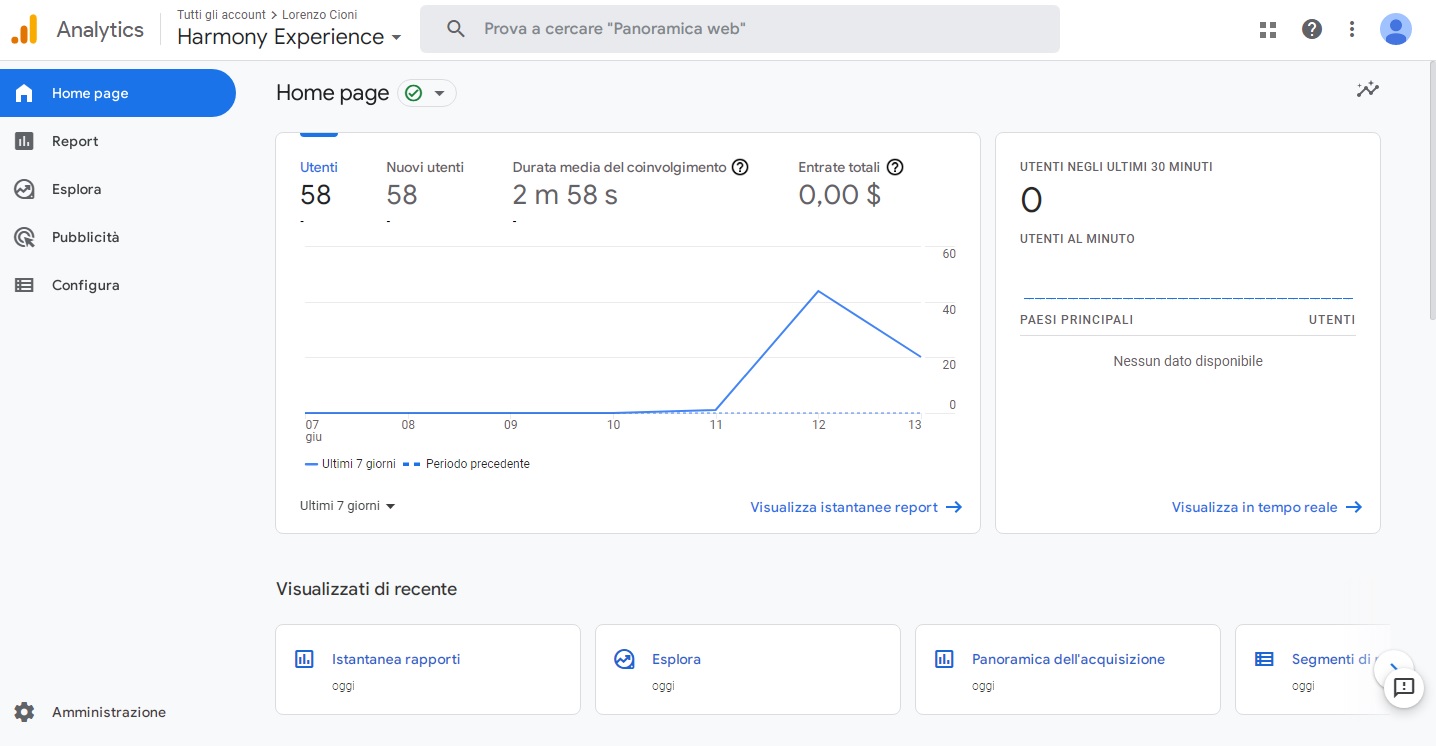 risultati di Google Analytics